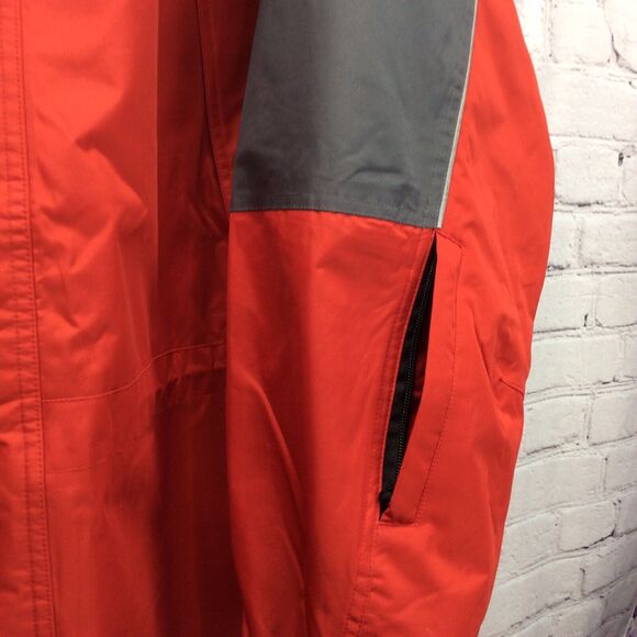 Rain Jacket/Coat Men's X-Large Red & Gray Zip Off Hood Full Zip Plus Hook & Loop - Picture 6 of 11